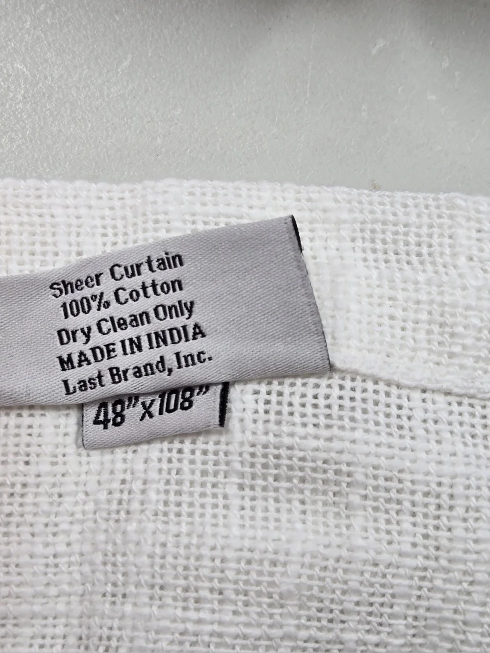 QUINCE Set Of 4 48x108 Cotton Sheer Curtains White 0945